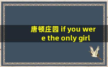 唐顿庄园 if you were the only girl